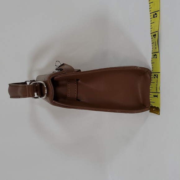 NEW BROWN CROC EMBOSSED FAUX LEATHER SMALL SATCHEL CROSSBODY BAG - Picture 11 of 13